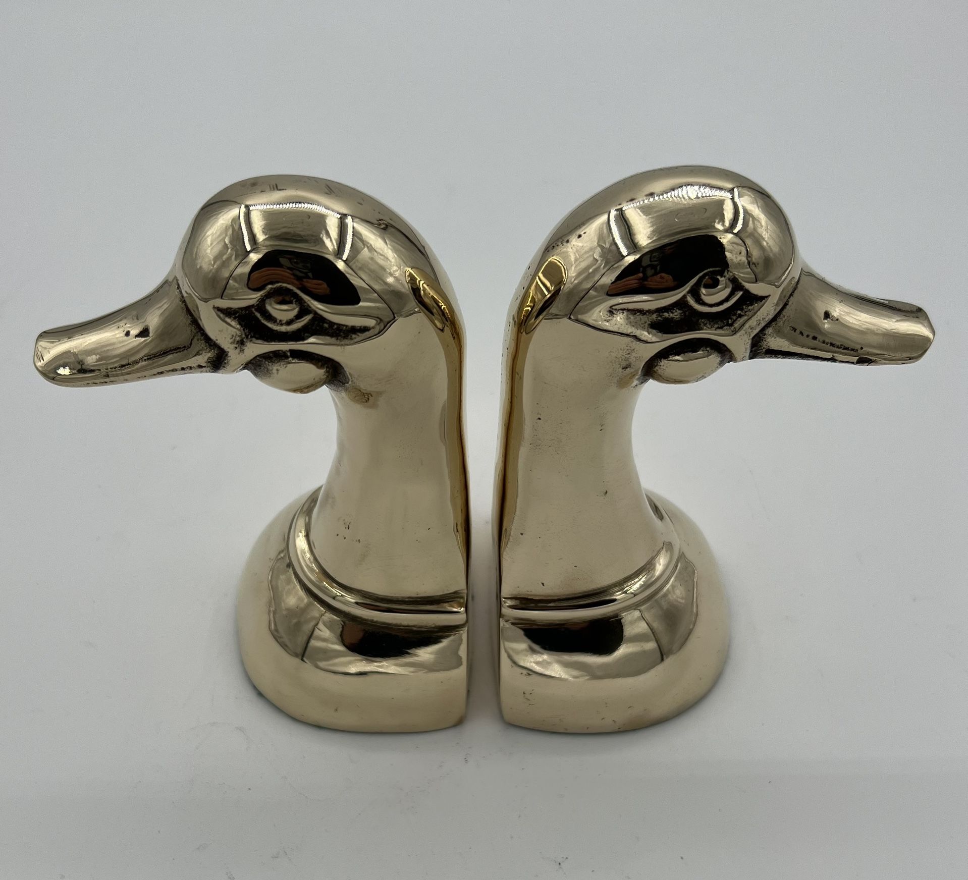 Solid Brass Duck Book Ends