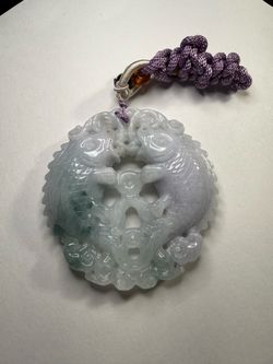 Hand carved koi fish pendant natural jade