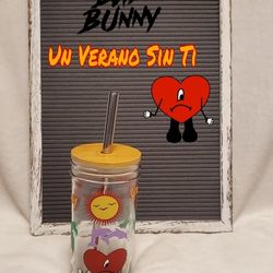 Bad Bunny Glass Cup