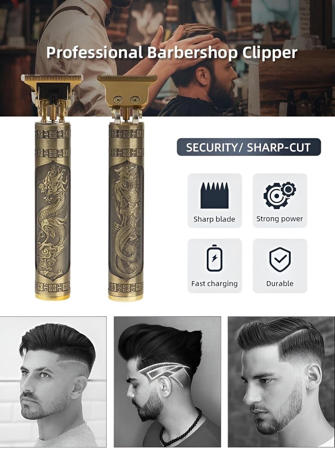 Hair Clippers for Men, Cordless Electric Hair Trimmer Rechargeable Beard Trimmer