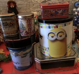 POPCORN, CANDY, COOKIE TINS