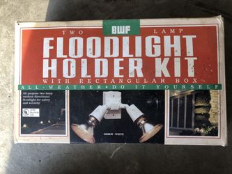Flood light holder kit white older new in box