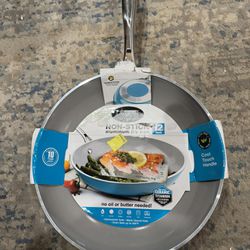 12" Aqua Blue Non-Stick Aluminum Fry Pan
