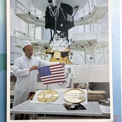 Rare 1979 NASA JPL Voyager Golden Record Lithograph — John Casani — P-19403