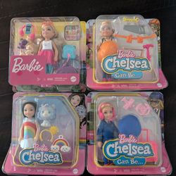 4 Barbie/Chelsea Dolls