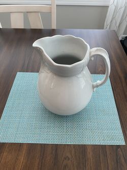 Antique 1888 Ironstone White Pitcher