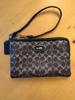 Coach Brown Signature Wristlet – Coated Canvas, Circa 2010