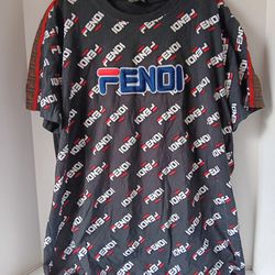 Fendi Fila Mania All Over Print Embroidered Logo Mens Size 3x T-shirt 