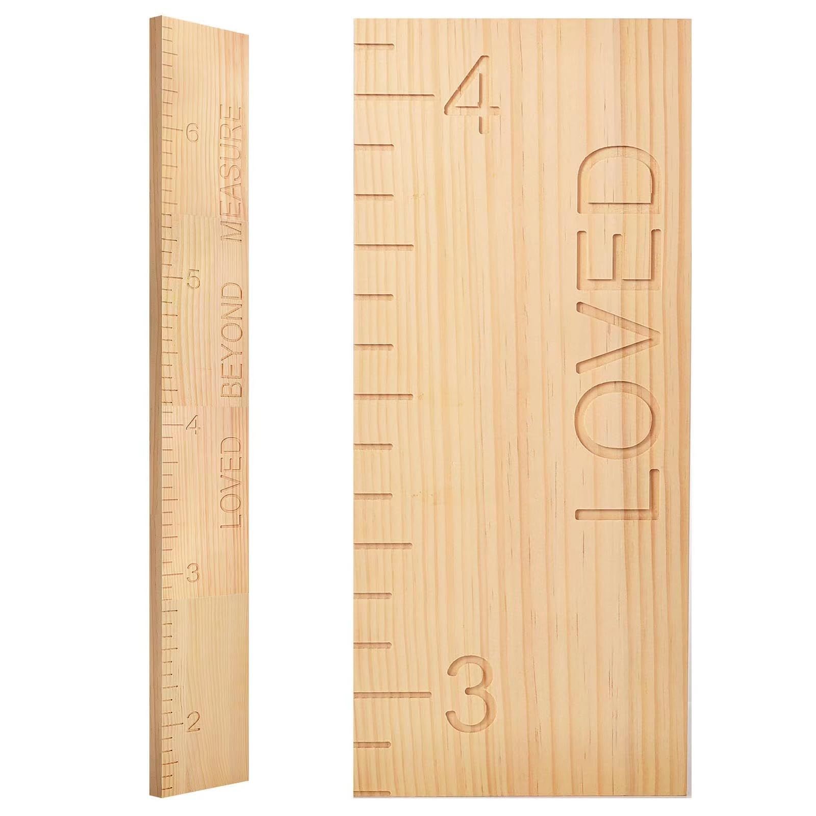 Growth Chart for Kids, Solid Wood Height Chart for Kids Toddler Baby playrooms and Bedrooms Wall Decor for up to 3 Children