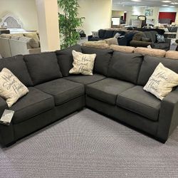 Lucina Charcoal Sectional Sofa Couch 