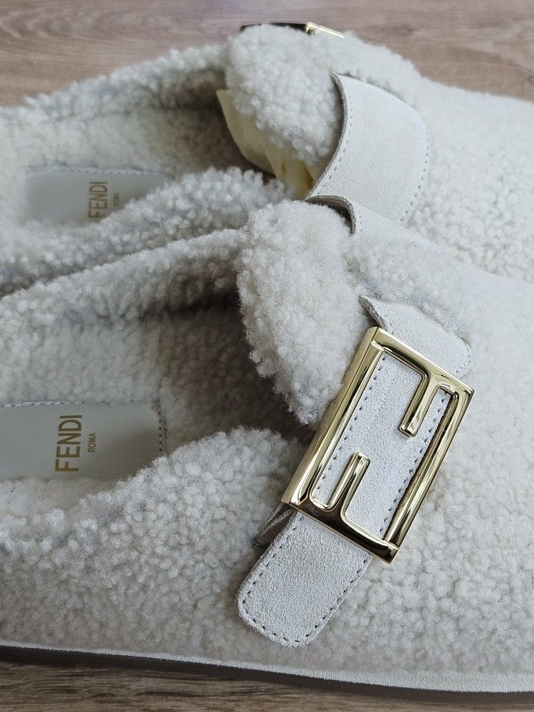 Fendi Feel Genuine Shearling Clog Slipper Home