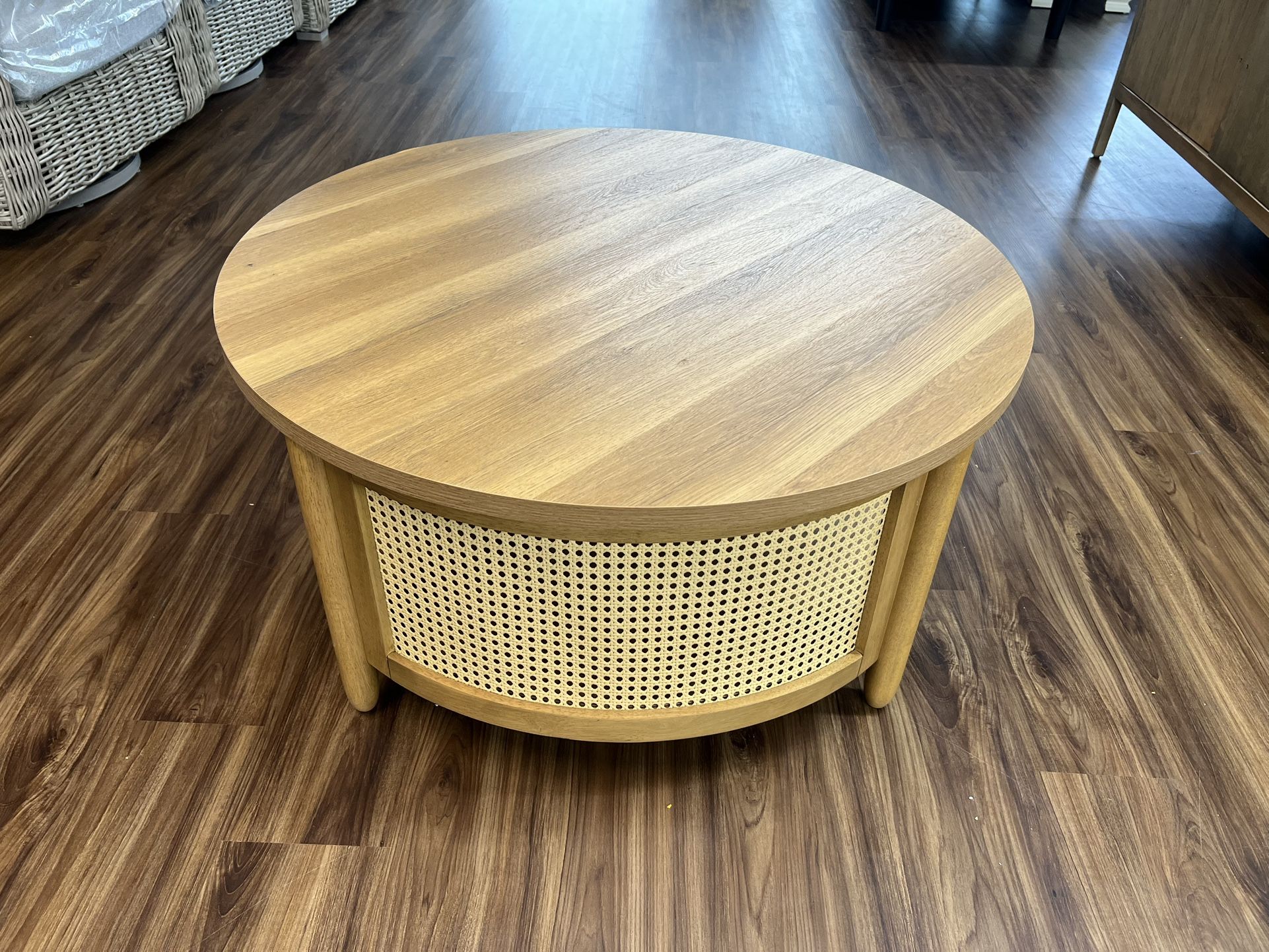 New Springwood Caning Coffee Table, Light Honey Finish