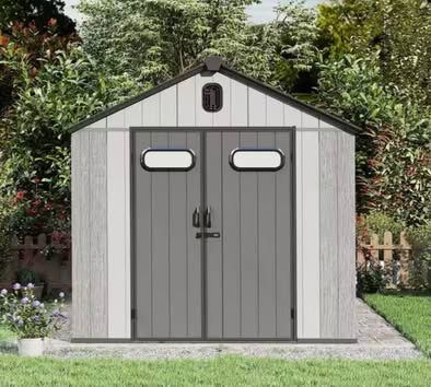 New Domi 8 ft. x 10 ft. Resin Gable Outdoor Storage Shed