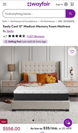 SEALY MEMORY FOAM MATTRESS KING SIZE 12 INCH