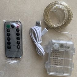 Fairy Lights Battery Operated, Silver Wire Chains