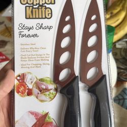 Forever Sharp Copper Kitchen Knives 2 Pack 