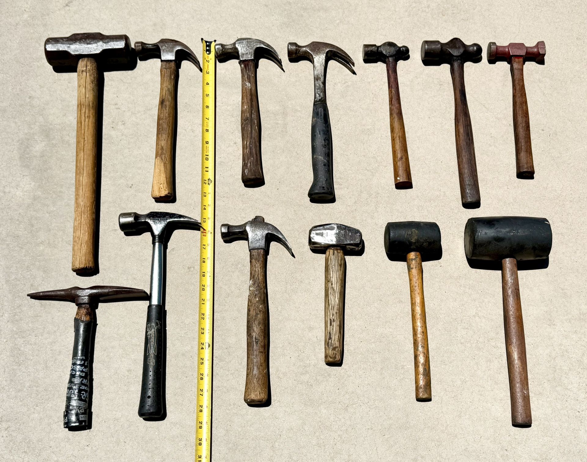 Assorted hammers and Sledge hammers