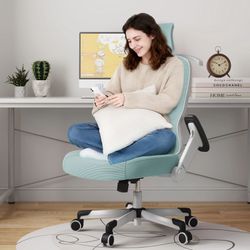 Blue Ergonomic Office Chair With Headrest