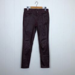 Armani Exchange Faux Leather Burgundy Pants Sz 4