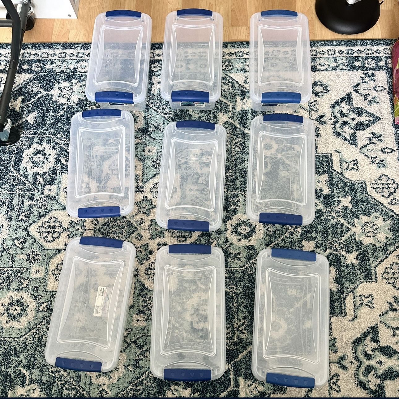NEW Sterlite Storage Containers with Latch Lids — FULL SET OF 9