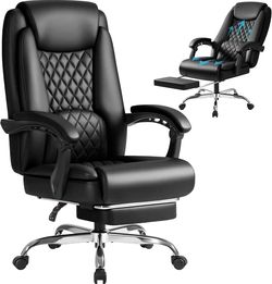 Furmax Office Chair with Footrest Ergonomic High Back Design Executive Computer Desk Chair400lbs, 90-135° Reclining Leather Home Office Desk Chairs Sw