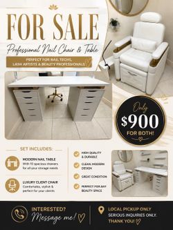 Table and pedicure chair