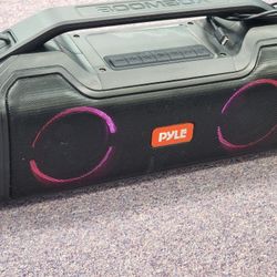 Pyle Boombox Bluetooth, Splashproof, RGB Lighting, Siri Voice Control with Charging Cable