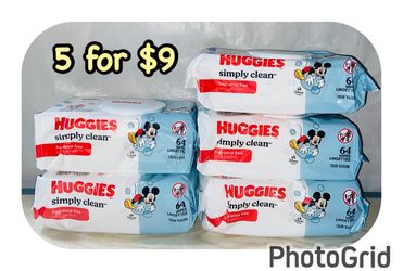 (5) Huggies Baby Wipes (64ct), 5 for $9