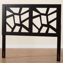 New Queen Size Contemporary Modern Abstract Headboard - Dark Espresso 