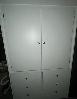 White jumbo wardrobe closet dresser with shelves Fully assembled