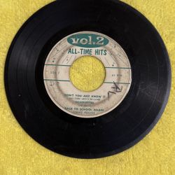 This item is a vintage "All-Time Hits Vol. 2" 45 RPM vinyl record.  Tracks included: "Don't You Just Know It" by Huey "Piano" Smith & The Clowns, "Sil