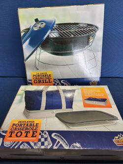 Outdoor Adventure 14 Inch Portable Grill & Casserole Tote