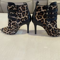 Michael Kors Lori Leopard Print Leather Strap Mid 