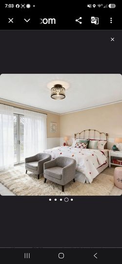 Modern crystal flush ceiling mount light fixture