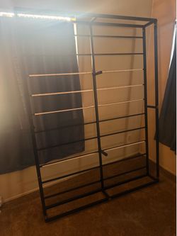 Queen platform bed frame with queen spring box mattress