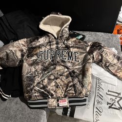 Supreme®/Mitchell & Ness® Lined Hooded Satin Varsity Jacket