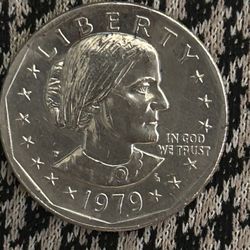 RARE 1979 Susan b Anthony Dollar Coin “p” Near Date/ Wide Rim