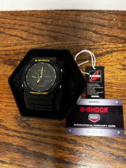 Casio G-Shock GA-2100-1A3 CasiOak Black Yellow New w/ Tags