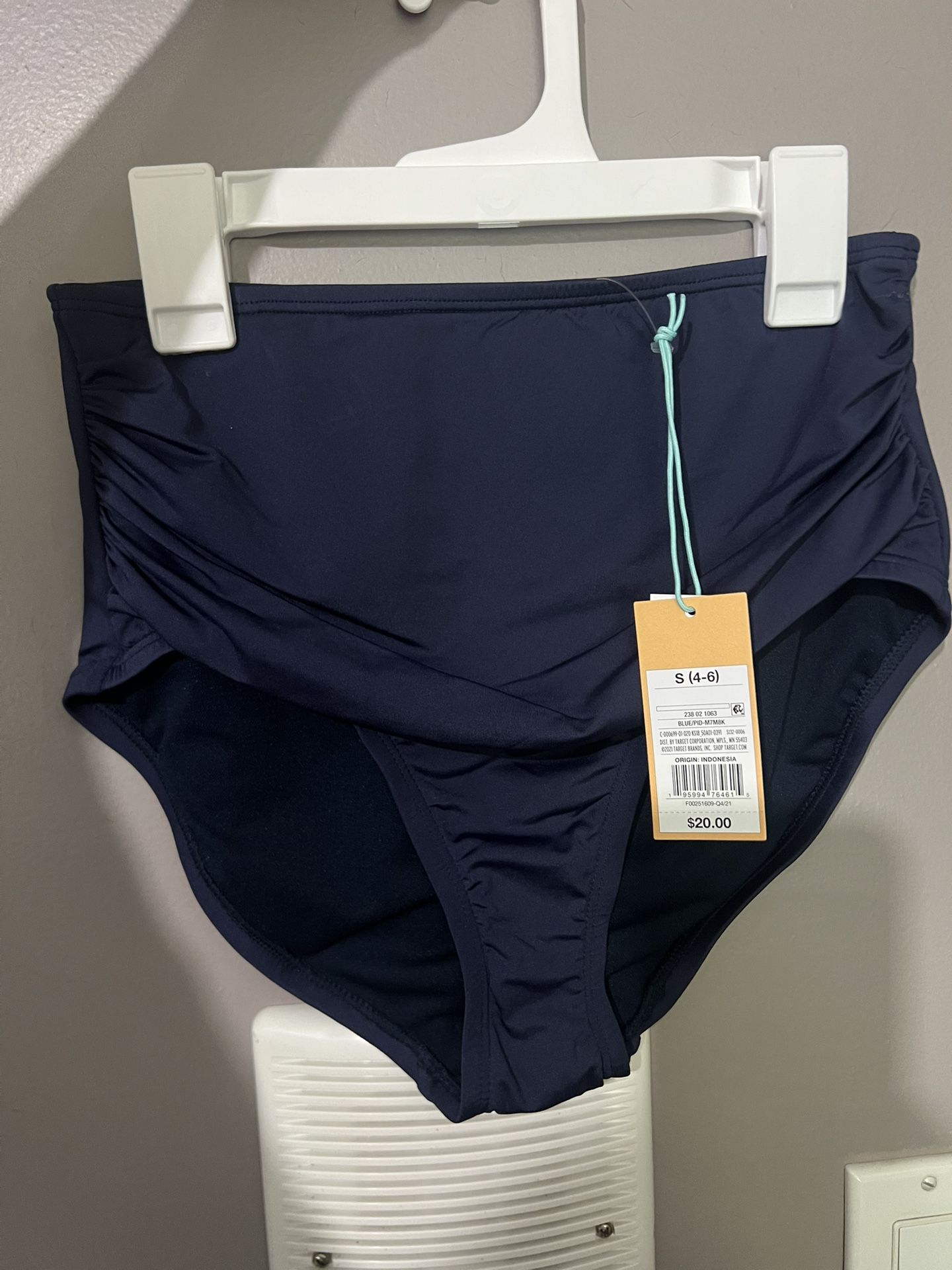 NWT Size small Blue high waisted bikini bottoms