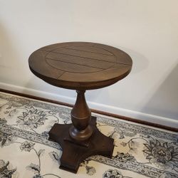 Solid Wood Round End Table 