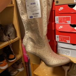 Gold Bedazzled Cowboy Boots