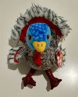 TY Beanie Babies Lurkey Turkey Thanksgiving 7" 2000 5'' w tag