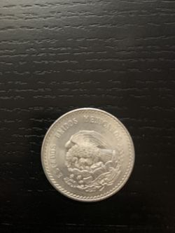 Silver Coin From Mexico Cinco Pesos  Thumbnail
