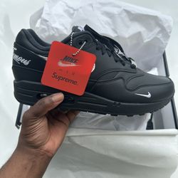 Supreme x Air Max 1 ‘87 SP Black White Sz 10