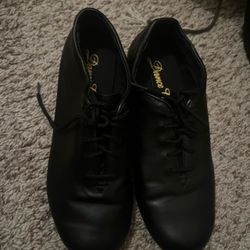 Black Lace-Up Tap Dance Shoes