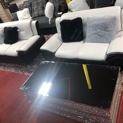 New 2 Piece Leather Sofa Love Seat On Sale We Deliver!