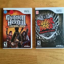 Lot of 2 Nintendo Wii Guitar Hero Game and Cases