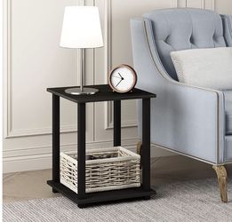 Set of 2 side end table nightstands in espresso/ black