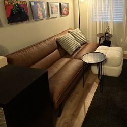 Leather Style Couch / futon