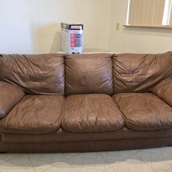 Brown Leather Couch And Loveseat